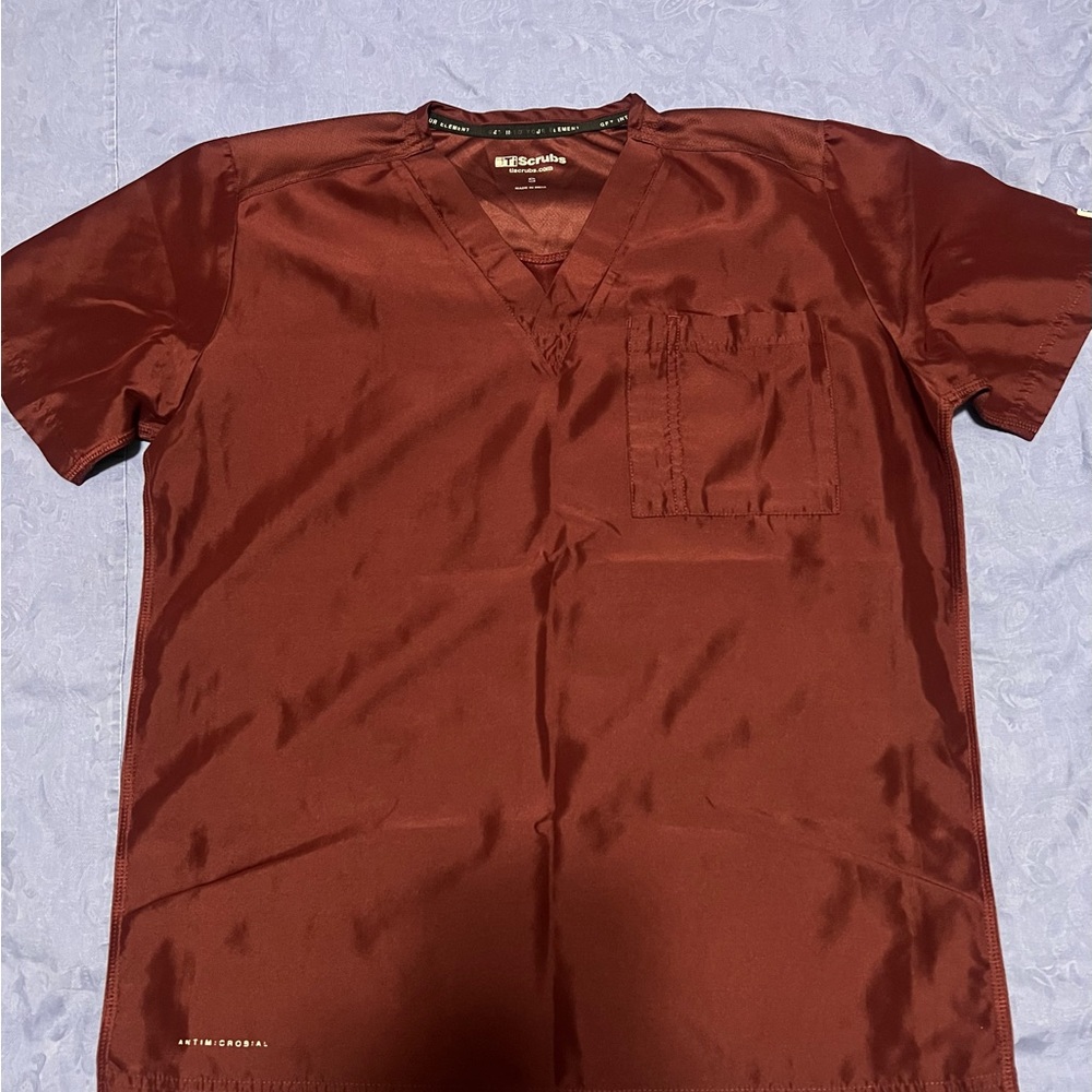 TI Scrubs — Mint Condition Burgundy Scrubs. Both top and bottom are small. .